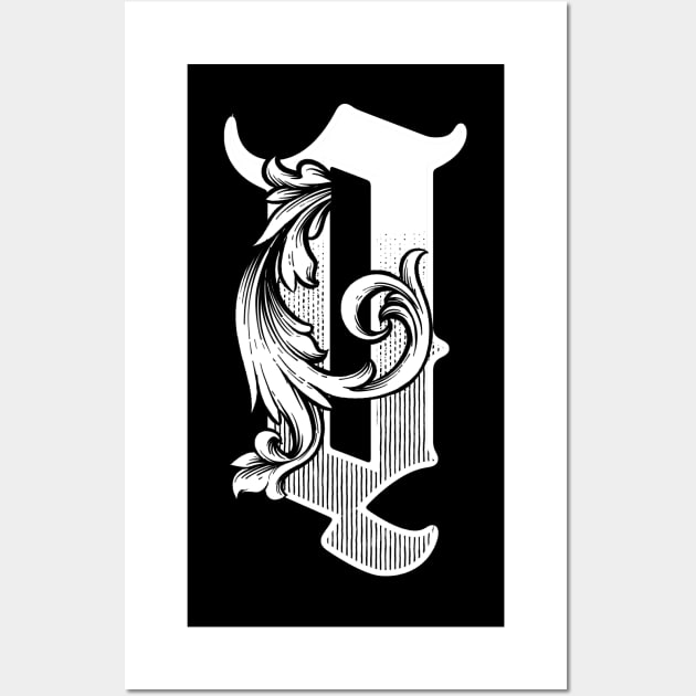 illustration of Q font vintage style hand drawing design Wall Art by ROCKHOPPER